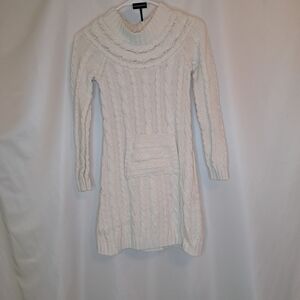 GAP Cream Cable Knit Sweater Dress Size Large *READ* #67